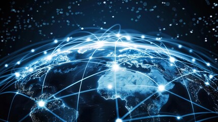 earth in space show conection between all the space blue space 