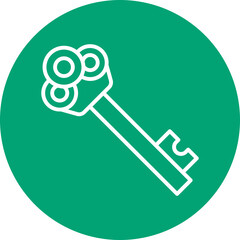 Pirate's Chest Key line circle icon