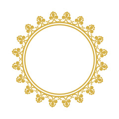 Vector decorative line art frames for design template. Elegant element for design in Eastern style, place for text. Golden outline floral border. Lace illustration for invitations and greeting cards