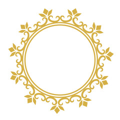 Vector decorative line art frames for design template. Elegant element for design in Eastern style, place for text. Golden outline floral border. Lace illustration for invitations and greeting cards