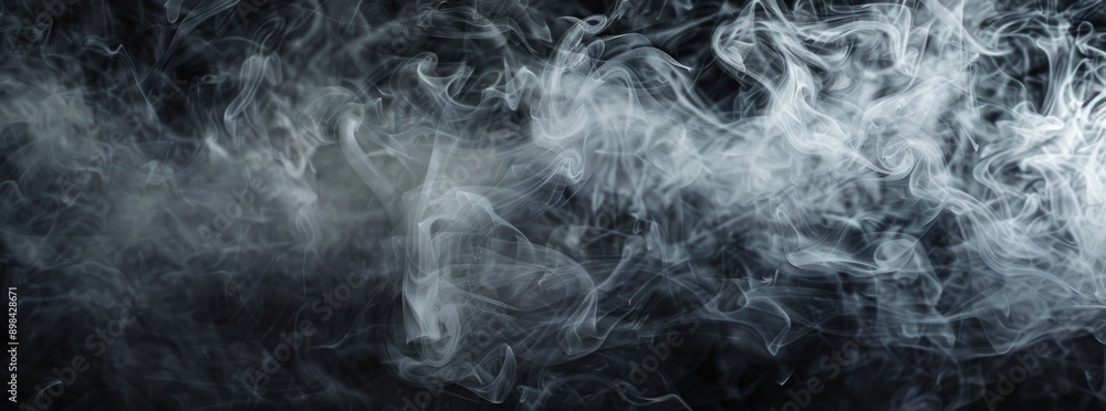 Poster white smoke on a black background