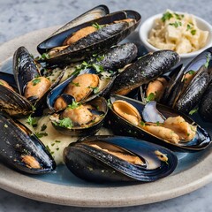 mussels with sauce