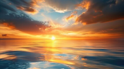 Dramatic ocean sunset sky natural outdoor scenery