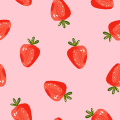 Pink Strawberry Vector Pattern