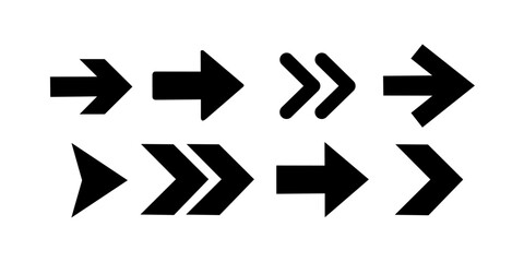 vector collection of arrow icons of various styles on white background