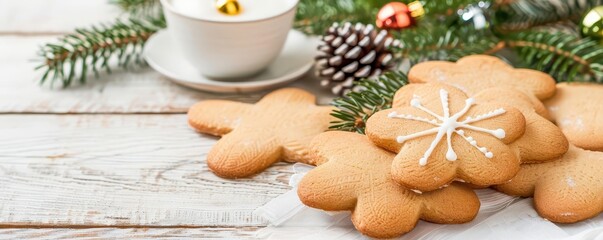 Cross-shaped Christmas cookies, festive decorations, celebrating faith
