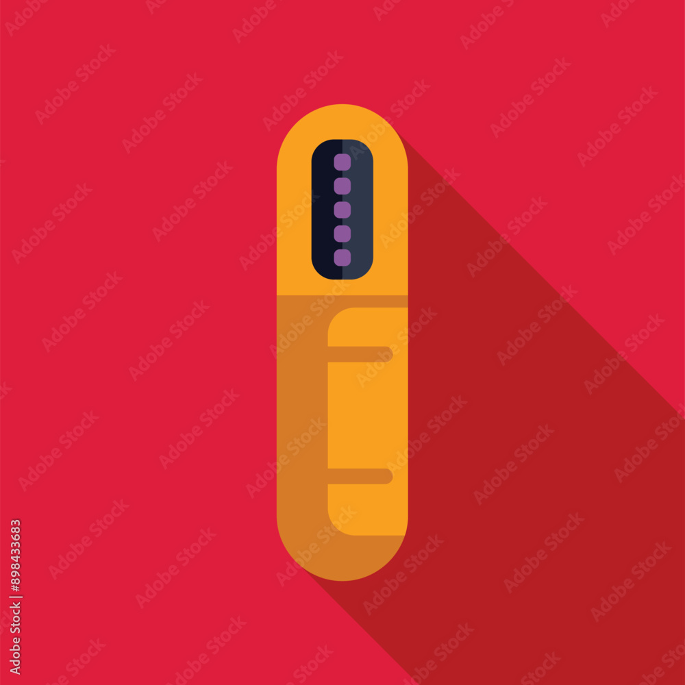 Poster electronic cigarette with battery indicator displaying remaining charge on red background