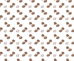 Brown champignon mushroom as seamless pattern background
