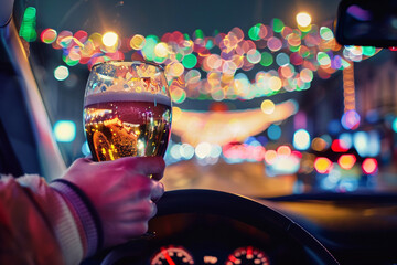 drink driving at christmas awareness concept	