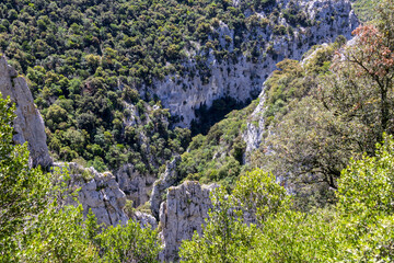 Impressive view of the Galamus gorges in France.