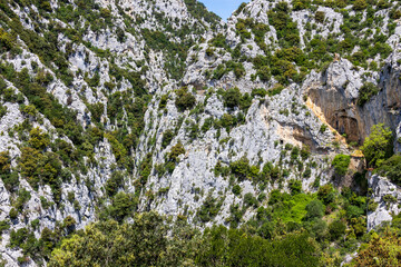 Impressive view of the Galamus gorges in France.