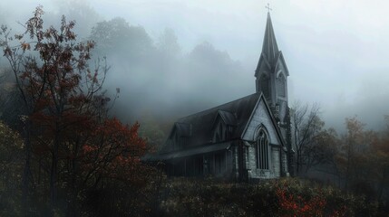 Fototapeta premium Foggy Church
