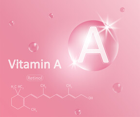 Vitamin A in the form of a drop on an abstract background Poster for pharmacy, pharmacies and other vector illustration on medical themes