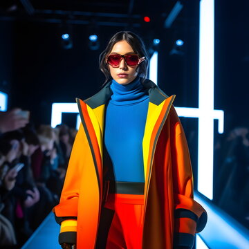 Modenschau &ndash; Futuristische Mode auf dem Laufsteg - Extravagante Modeschau - Ai-Ki generiert