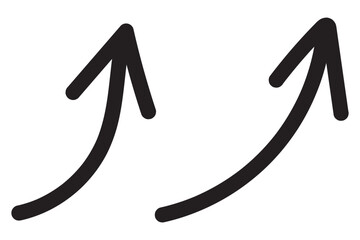 Round curl long arrow. Thin arrow curled symbol icon. Arrow swish sign.	