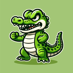 A cartoon crocodile mascot logo illustration