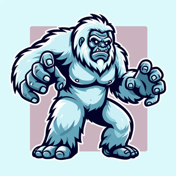 A cartoon yetti mascot logo illustration