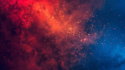 Bright red blue grainy background with vibrant noise texture for gradient retro poster design