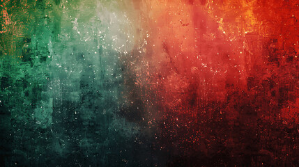 Fototapeta premium Bright red green grainy background with vibrant noise texture for gradient retro poster design