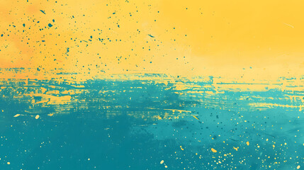 Bright yellow cyan grainy background with vibrant noise texture for gradient retro poster design