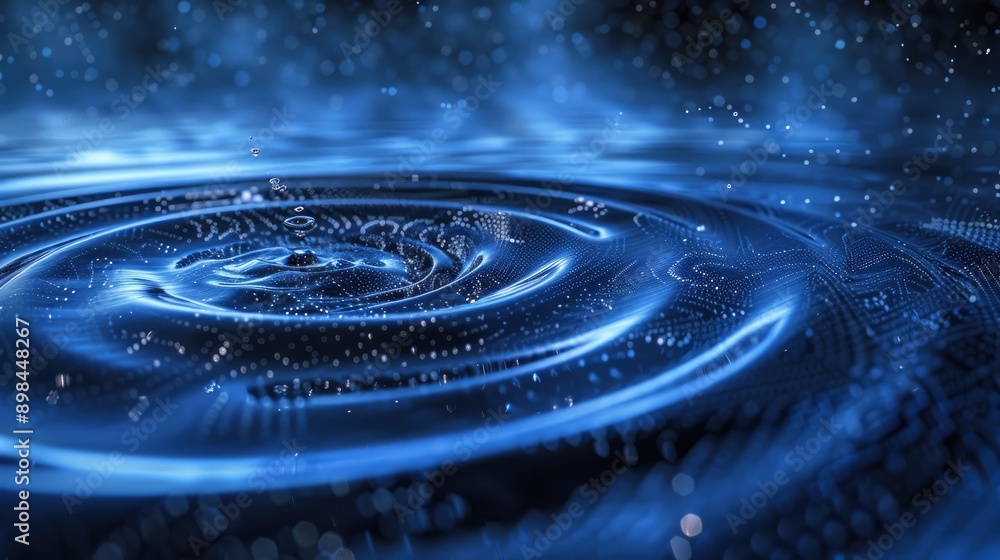 Poster simulation of gravitational waves with visual effects and ripples