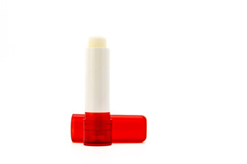 Lip Balm isolated on white background. Side view, close-up.