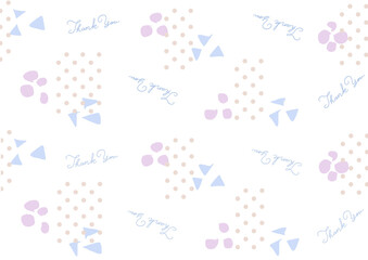 thank youの文字と細かい柄の透明背景