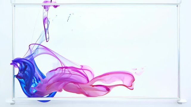 bright splashes of paint turn into a flower on a minimalistic light background