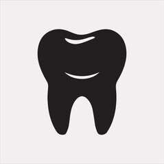 Tooth vector silhouette on a white background