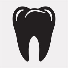 Tooth vector silhouette on a white background