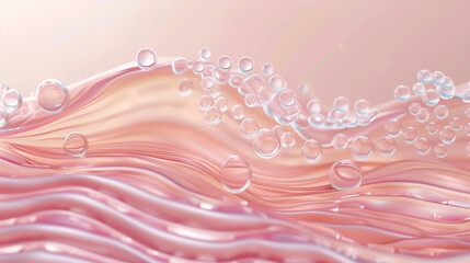 Naklejka premium 3D Illustration of Anti-Sagging Serum Effect on Skin Cells for Skincare Product Promotion