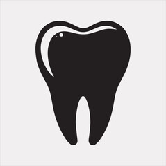 Tooth vector silhouette on a white background