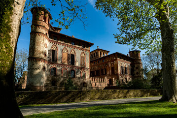 Castle of Piovera in the hills of Monferrato, near the city of Alessandria, Italy