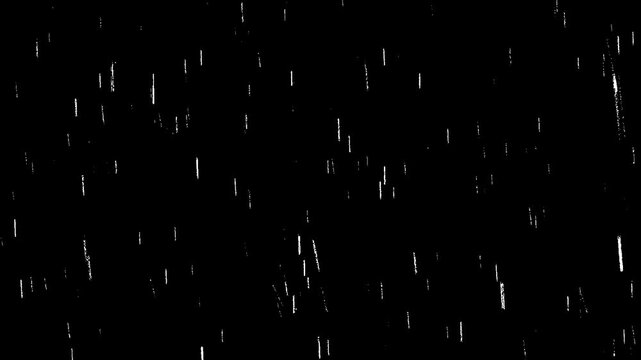 light thin slow motion 2d animated hand drawn rainfall with pencil, sketch water drop, raindrop lines motion design noisy, linear black and white retro alpha adjustment layer