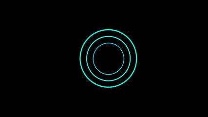 Royal blue Neon Circles, Blank Round Glowing Shapes on Dark Background - Powered by Adobe