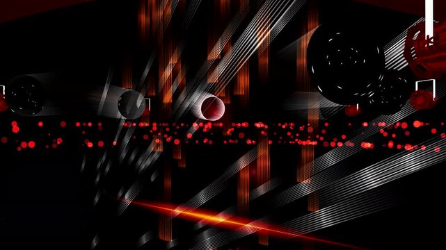 Stripes, balls, light, movement. Header. Animatic background. Visual effects. 
Animated screensaver for name, text, title, logo
