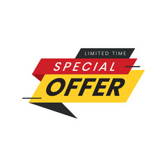 Special offer seasonal discount price tag red and black vector Banner template 