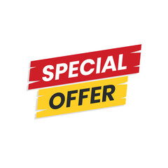 Fototapeta premium Special offer seasonal discount price tag red and black vector Banner template 