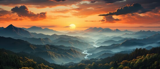 Sunset over the mountains
