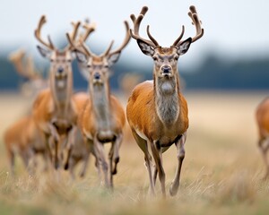 Majestic Deer Herd in Motion - Fast Shutter Speed Wildlife Photography