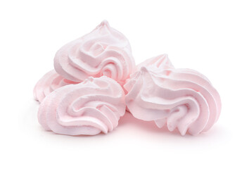 Several meringues isolated on white.