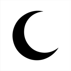 Single moon silhouette on white background. Moon icon vector sign illustration design.
 - obrazy, fototapety, plakaty