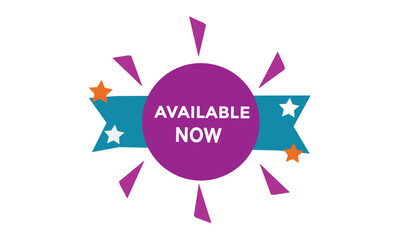 Available now button web banner templates. Vector Illustration