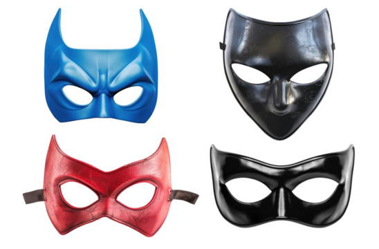 Superhero mask or villian face mask eye mask on transparent