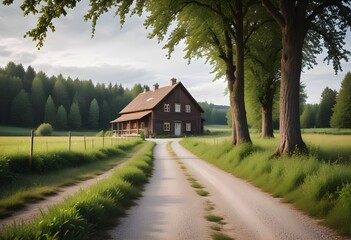 Fototapeta premium country road in the countryside