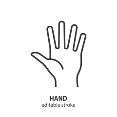 Hand line icon. Wrist vector symbol. Hand palm illustration. Editable stroke.