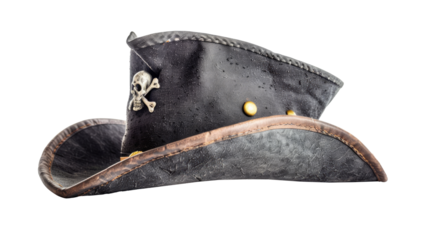 Leather Pirate Hat isolated on transparent