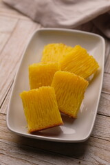 Bika Ambon is a traditional cake from Medan, Indonesia. This cake is made from ingredients such as tapioca flour, eggs, sugar, and coconut milk. Indonesian food.