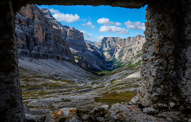 Mountain cave inside. Cave in mountains
