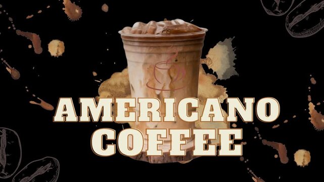 animated coffee footage with advertising, business, sales and drinks.